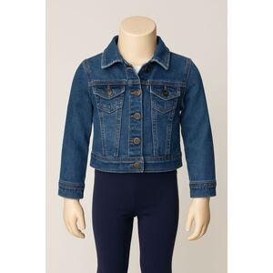 Girls Arizona Jean Co. Denim Jacket XXS 4/5 Button Front Classic Blue Wash